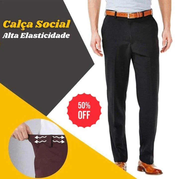 Calça Social Masculina Elastimax - Rinove Store